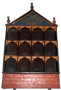 The penny loaf cupboard on the north wall of the north aisle February 2011